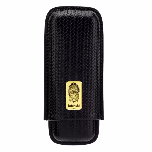 Luxury Cigar Leather Case For 2 Cigar Case Portable Leather Cigar Case Cigar Tube Gift Box Black - Image 1