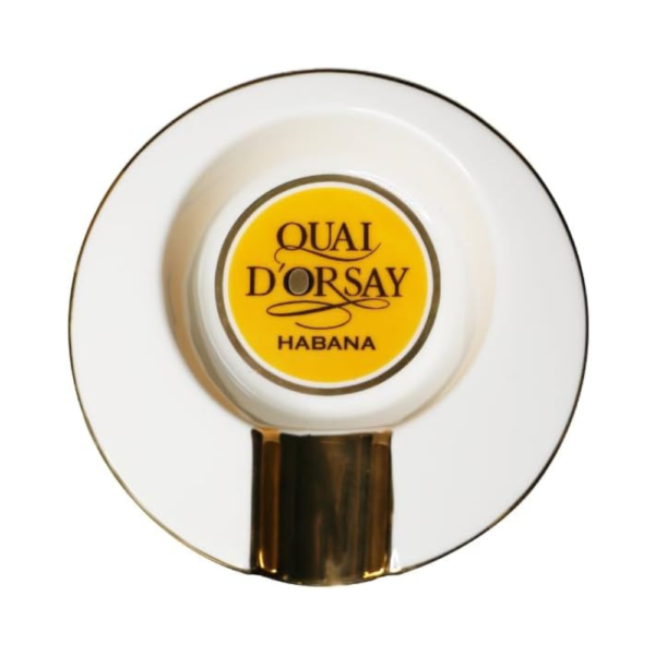 Ceramic Cigar Ashtray Single Cigar Holder Yellow, Small Size Portable Use for outdoor Indoor