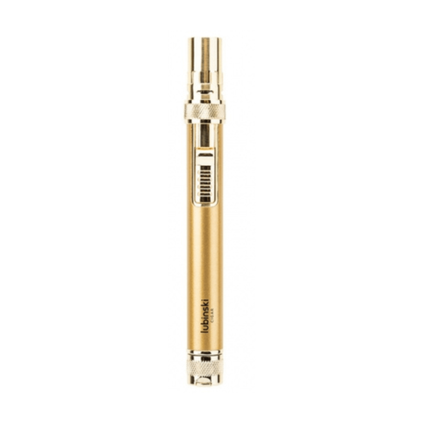 Cigar Lighter Metal Windproof Butane Gas Lighter with Cigar Puncher and Holder Gift for Men Gold