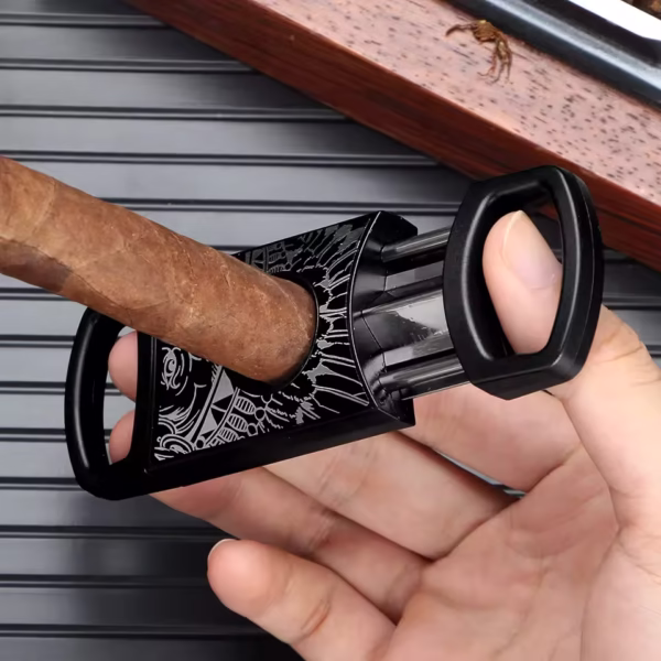 Stainless Steel Pocket Cigar Cutter V- cut cigar  Double Blades With Cigar Stand Gift Box - Image 5