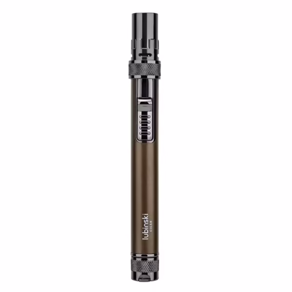Cigar Lighter Metal Windproof Butane Gas Lighter with Cigar Puncher and Holder Gift for Men Brown