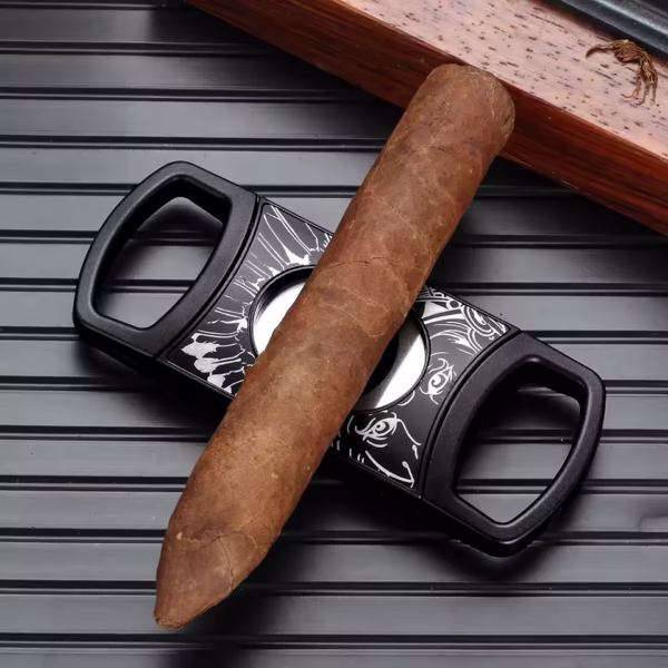 Stainless Steel Pocket Cigar Cutter V- cut cigar  Double Blades With Cigar Stand Gift Box - Image 7