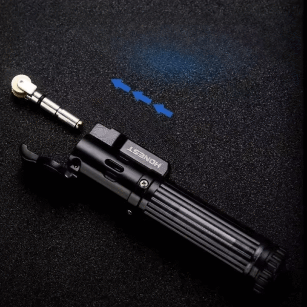 Honest Cigar Lighter Windproof Torch Lighter Single Jet Flame Fuel Refillable Tank Visible -Black - Image 5