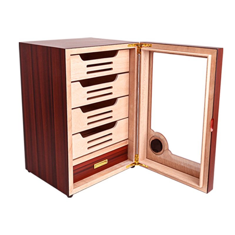 CIGAROL Electric Cigar Humidor Cabinet | Ornate Dragon Design with Spanish Cedar Drawers