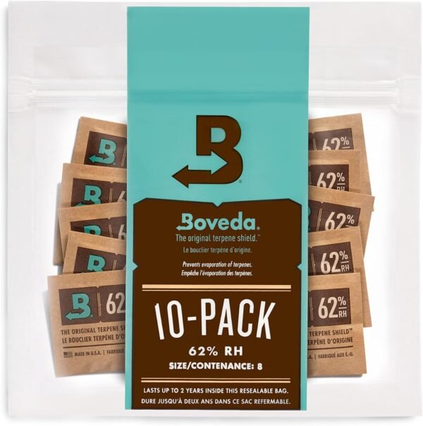 Boveda 62% RH 2-Way Humidity Control | Size 8 in 10-Count Resealable Bag | small bags - Image 9