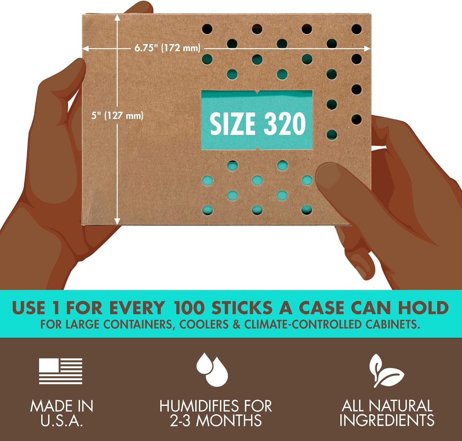 Boveda For Seasoning Two-Way Humdity Control Pack – 84% RH to Season Climate-Controlled Cabinets & Electric Coolers – Size 320 – Single – Individually Wrapped Seasoning Packet - Image 2