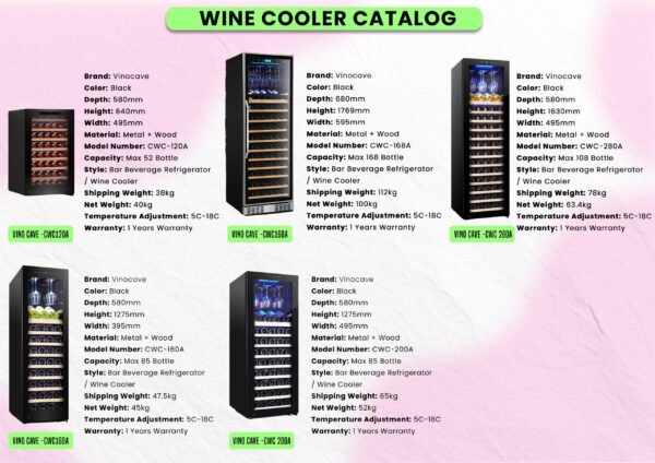 Vinocave Electronic Wine Cooler | Touch-Screen Wine Fridge with Humidity Control | model 120A - Image 9