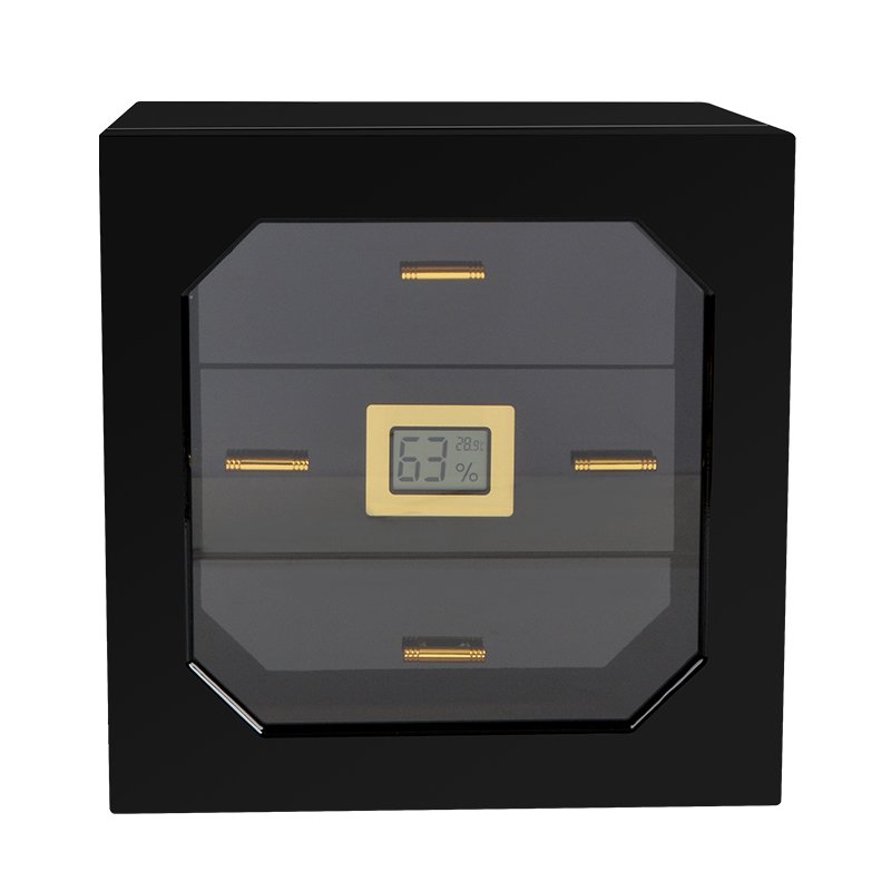 Clear Acrylic Humidor | Portable Cigar Box with Cedar Tray & Hygrometer