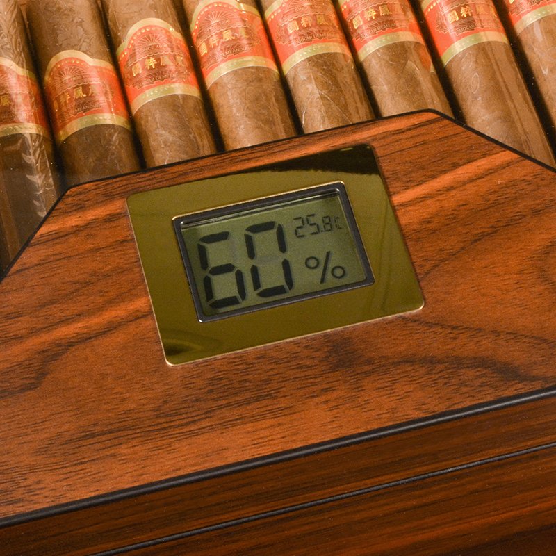 Cigarloog desktop Glass Top Cigar Humidor with Drawer | Digital Hygrometer & Spanish Cedar