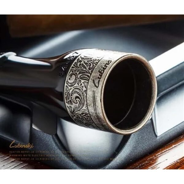 Lubinski 4-Piece Cigar Mouthpiece Set (42-57 Ring Gauge) - Premium Quality Black with Silver Band - Perfect for Cigar Lovers - Image 2