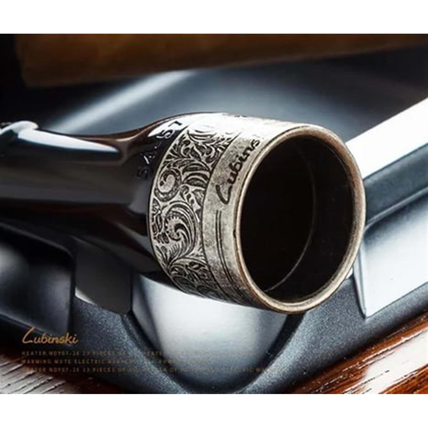 Lubinski 4-Piece Cigar Mouthpiece Set (42-57 Ring Gauge) - Premium Quality Black with Silver Band - Perfect for Cigar Lovers - Image 2