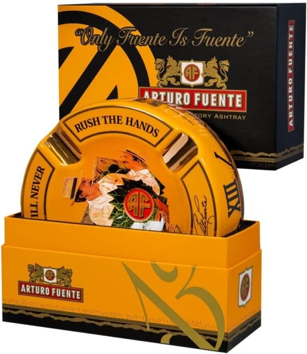 Arturo Fuente Special Edition Large Cuba Ceramic Cigar Ashtray 4 Cigar Holder Ashtray – Yellow - Image 1