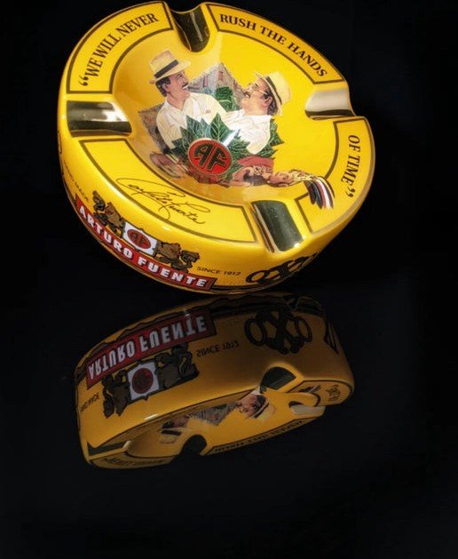 Arturo Fuente Special Edition Large Cuba Ceramic Cigar Ashtray 4 Cigar Holder Ashtray – Yellow