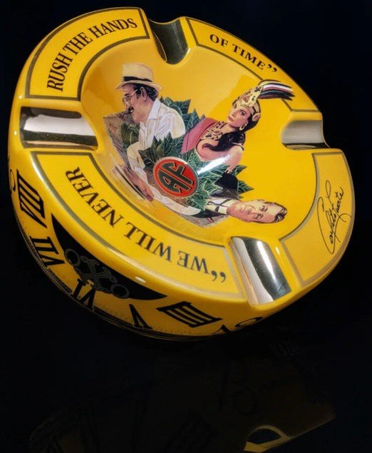 Arturo Fuente Special Edition Large Cuba Ceramic Cigar Ashtray 4 Cigar Holder Ashtray – Yellow