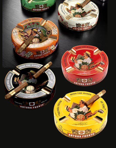 Arturo Fuente Special Edition Large Cuba Ceramic Cigar Ashtray 4 Cigar Holder Ashtray – Yellow