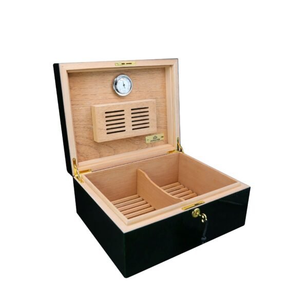 DONATUS Luxury Dark Green Desktop Cigar Humidor – 200 Cigar Capacity, Premium Quality with Hygrometer inbuild & Key Lock | Perfect Gift for Cigar Enthusiasts - Image 1