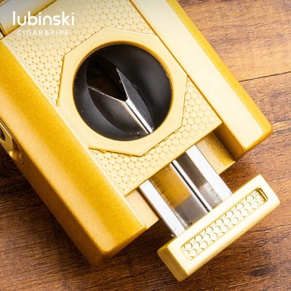 Lubinski Jet Flame Cigar Torch Lighter (Gray) – Windproof Refillable Butane Lighter with Built-In Cigar Rest - Image 3