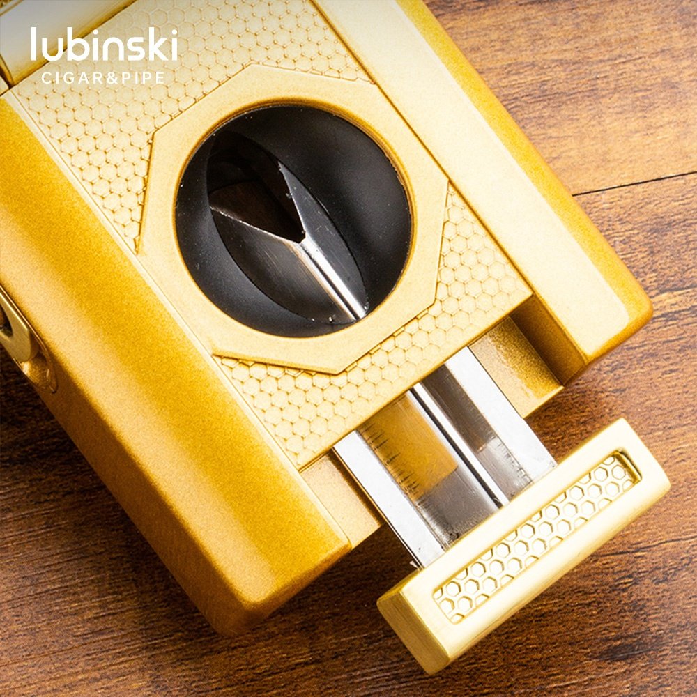 Lubinski Jet Flame Cigar Torch Lighter (Gray) – Windproof Refillable Butane Lighter with Built-In Cigar Rest - Image 3