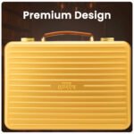 Lubinski Luxury Aluminium Alloy Cigar Humidor Portable Cigar Storage Box Cedar Wood Interior Holds 20 Cigars Gold - Image 8