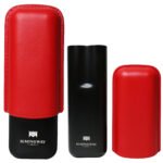 Hemingway Stainless Steel & Leather Portable Travel Cigar Humidor Case Red | Holds Up to 2 Cigars - Image 2