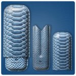 Hemingway Premium leather Cigar Case 2 Cigars Holder Snake Print Cigar Case Blue - Image 4