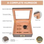 CIGAROL Glass Top Cigar Humidor | Digital Hygrometer & Spanish Cedar Tray - Image 7