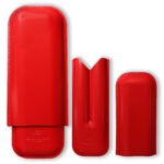 Hemingway Premium leather Cigar Case 2 Cigars Holder Snake Print Cigar Case Red - Image 3