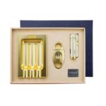 Luxury Cigar Ashtray Set Box Torch Lighter and Cigar Cutter Set V-cut Cigar Cutter, Matte Metal Ashtray