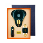 Cigar Set Box 3-in-1 Cigar Lighter Set & Cutter and Cigar Ashtray Set Gift Box Green