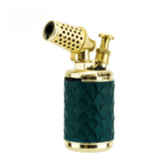 Luxury Metal Antique Design Cigar Lighter With Punch 1 Jet Flame Torch Butane Gas Lighter With Puncher Cigar With Gift Box Green
