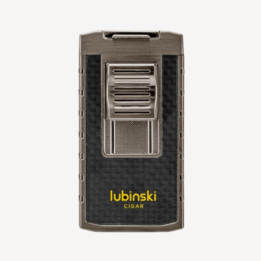 Portable Metal Cigar Lighter High-end Windproof Dual Direct Flush Blue Flame 2in1 With Puncher Grey