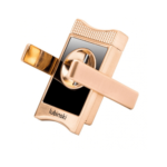 Luxury V-Cut Cigar Cutter Stainless Steel Cigar Cutter Zinc Alloy Blade Semi-Automatic Gold - Image 5