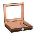 CIGARLOONG Retro Glass Top Humidor: Elegant Desktop Cigar Box with Humidifier & Hygrometer - Image 5
