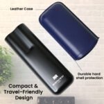 Hemingway Luxury Stainless Steel and Leather Portable Travel Cigar Humidor Case Blue | Holds Up to 2 Cigars - Image 3