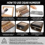 Cigarol Glass Top Humidor Set | Modern Carbon Fiber Design with Digital Hygrometer & Accessories - Image 5