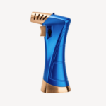 Metal Cigar Lighter With Punch 1 Jet Flame Torch Butane Gas Lighter With Puncher Cigar Blue