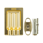 Luxury Cigar Ashtray Set Box Torch Lighter and Cigar Cutter Set V-cut Cigar Cutter, Matte Metal Ashtray - Image 4