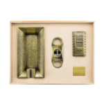Luxury Cigar Lighter Ashtray Cutter 3-in-1 Vintage Cigar Lighter Set & Cutter Case Cigar Box Set Bronze