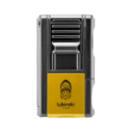 Metal 4 in 1 Cigar Lighter V-Shaped Cutter Cigar Holder Cigar Needle Cigar Punch Holder Butane Gas Refillable Gold