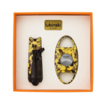 New Cigar Cutter and Torch Lighter Gift Set 3 Jet Flame Cigar Lighter and Cigar Cutter Gift Box Set Yellow