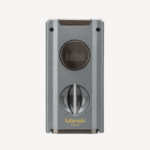 Premium Cigar Lighter Multi-functional Double Flame Windproof Cigar Lighter 3in1 with cigar V-Cutter and Puncher Grey