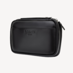 Portable Travel Cigar Leather Cigar Case With Cigar Cutter & Lighter Leather Case with Cedar Wood Tray Holds 5 Cigar Black