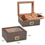 CIGAROL Glass Top Cigar Humidor | Digital Hygrometer & Spanish Cedar Tray - Image 6
