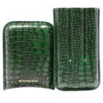 Hemingway Portable Cigar Case 3 Cigars Holder Premium leather Cigar Case - GREEN - Image 6