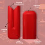 Hemingway Premium leather Cigar Case 2 Cigars Holder Snake Print Cigar Case Red - Image 2