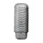 Hemingway Premium leather Cigar Case 2 Cigars Holder Snake Print Cigar Case Grey