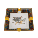 LUBINSKI Chinese Ceramic Cigar Ashtray 4 Cigar Holder Ashtray with Retro Running Horse Pattern Tray Design for Outdoor - Image 5