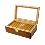 Cigar Humidor with Humidifier Hygrometer Holds 50 Cigars Handmade Cedar Wood Humidor Cigar Box - Image 2