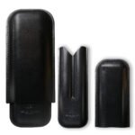 Hemingway Premium leather Cigar Case 2 Cigars Holder Snake Print Cigar Case Black - Image 3