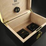 Premium Trinidad Desktop Humidor – Habanos Global Brand Series | Holds 50-60 Cigars | Okoume Wood | Dual Humidification System | Hygrometer | Lock & Key | Elegant Scarlet Finish - Image 4